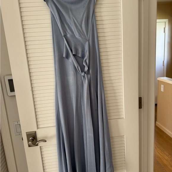 Helsa Novie Backless Light Blue Maxi Dress